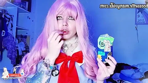 yuno gasai eating gummy bears eating food cosplay ahegao 1733497797